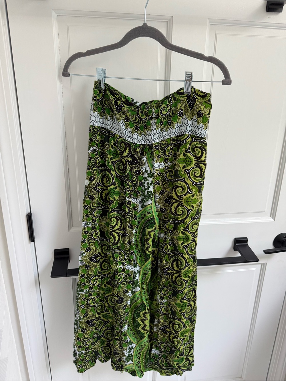 Hand Crafted in Bermuda Green Bohemian Wide-Leg Pants